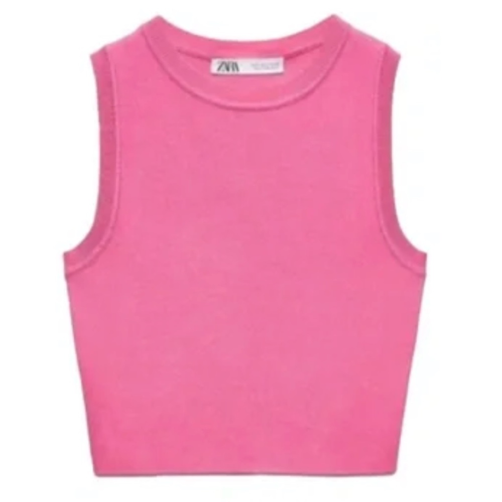 Zara Women’s Pink Knit Crop Top (S)